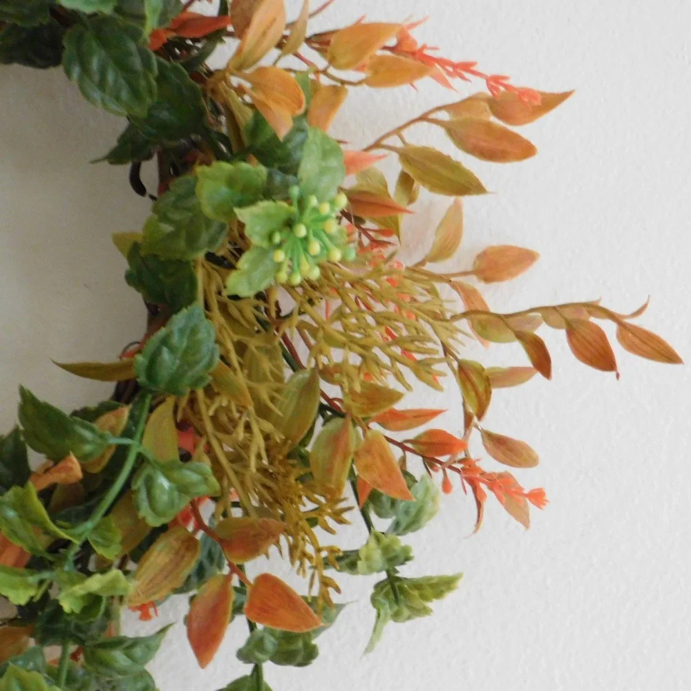Mini Fall Candle Ring, Grapevine Wreath, Year‎ Round Cabinet Decor, MIrror